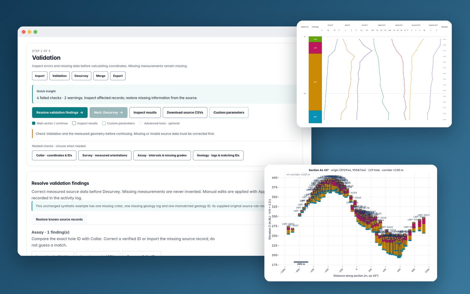 GeoSuite Core — cross-section